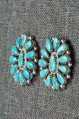 Turquoise & Sterling Silver Earrings - Eunise Wilson