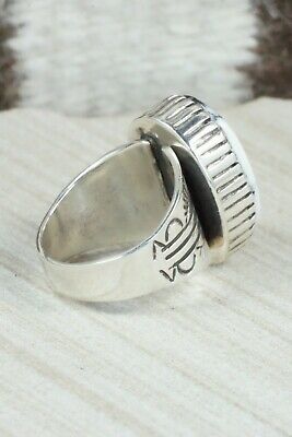 White Buffalo & Sterling Silver Ring - Akee Douglas - Size 11