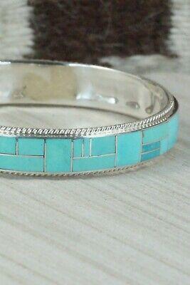 Turquoise & Sterling Silver Bangle Bracelet - Ricky Booqua - High Lonesome Trading