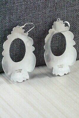 Navajo Coral & Sterling Silver Earrings - Richard Singer