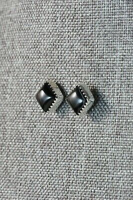 Navajo Onyx and Sterling Silver Earrings - Annie Spencer