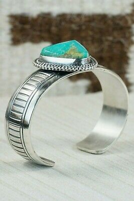 Navajo Turquoise and Sterling Silver Bracelet - Raymond Delgarito