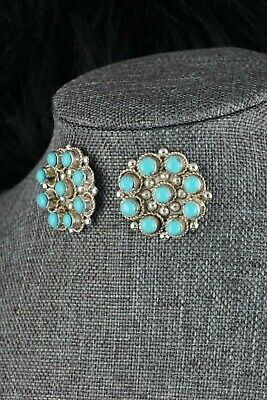 Turquoise & Silver Earrings - Panteah & Johnson - Zuni - High Lonesome Trading