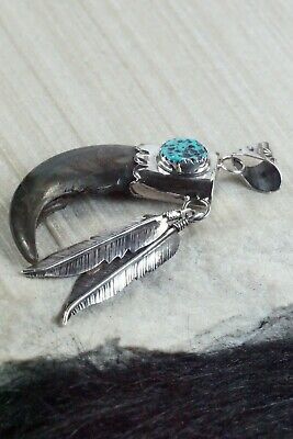 Turquoise and Sterling Silver Pendant - Ernest Hawthorne