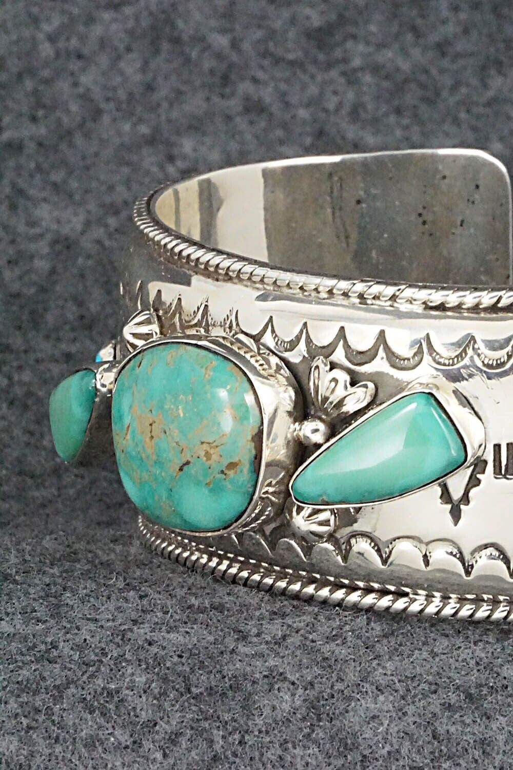 Turquoise, Coral & Sterling Silver Bracelet - Emerson Delgarito