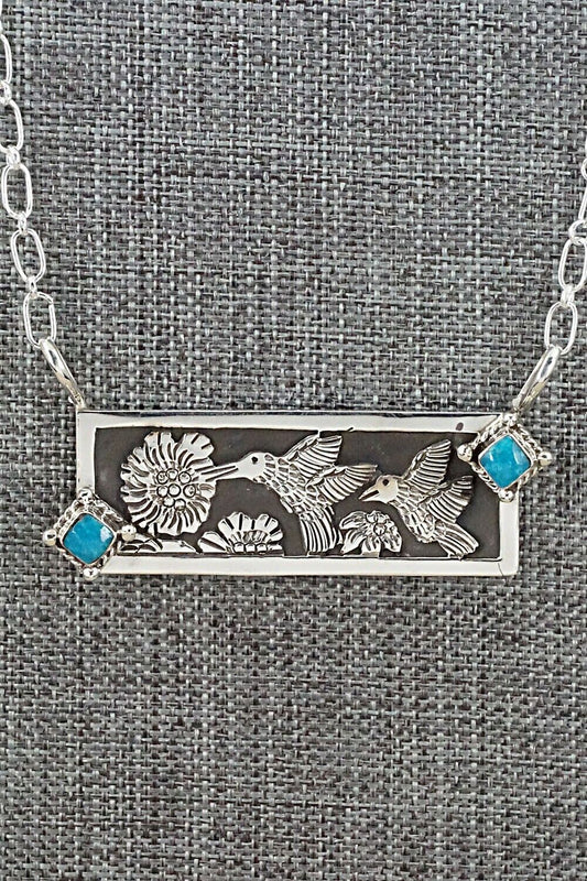 Turquoise & Sterling Silver Necklace - Jeremy Delgarito