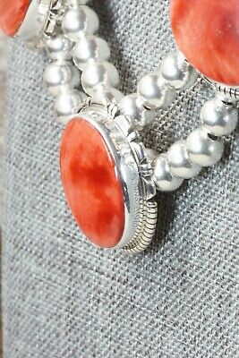 Spiny Oyster & Sterling Silver Necklace and Earrings - Richard Curley