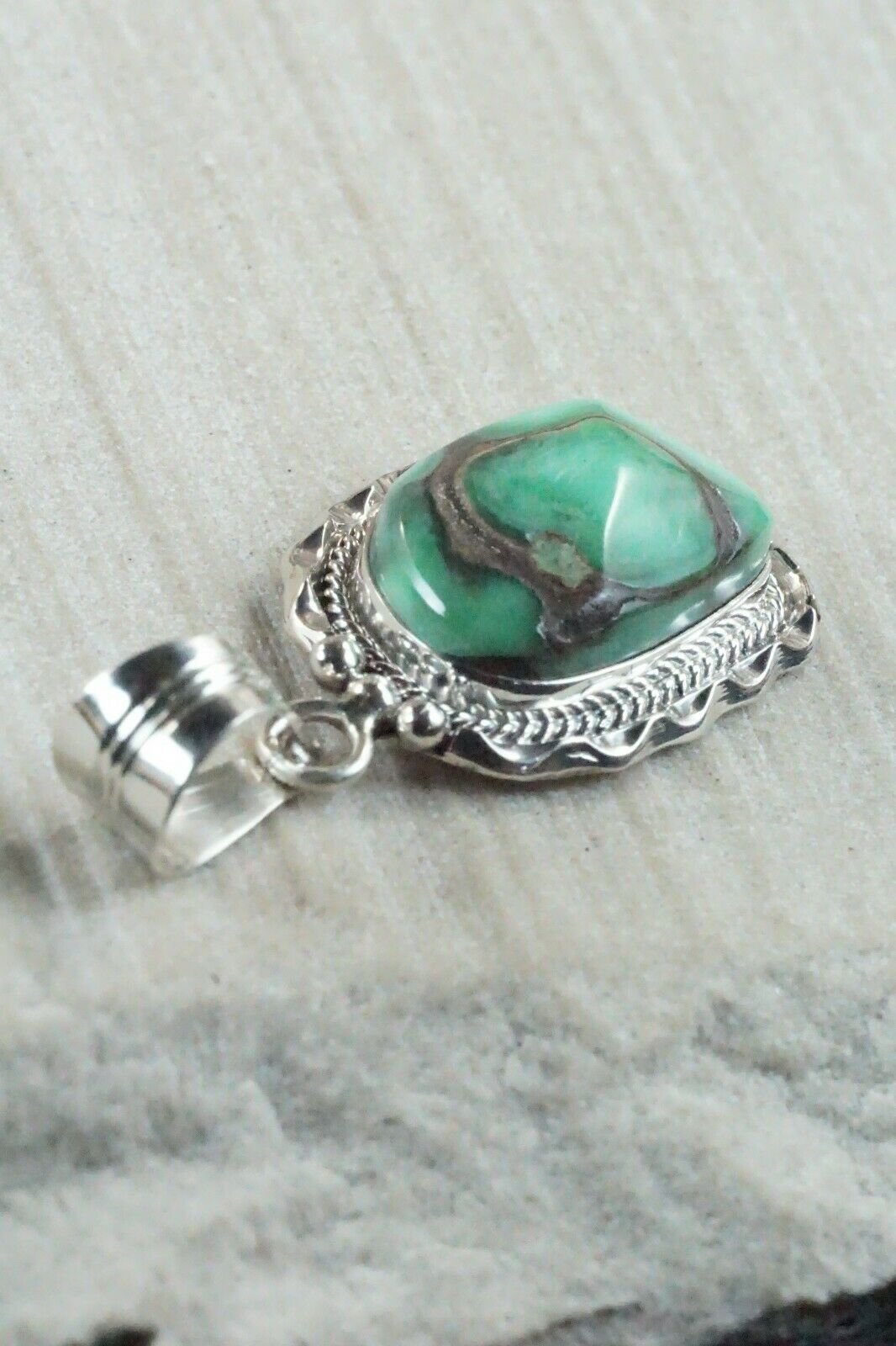 Turquoise & Sterling Silver Pendant - Samuel Yellowhair
