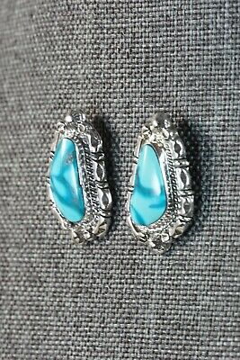 Navajo Turquoise & Sterling Silver Earrings - Annie Spencer - High Lonesome Trading