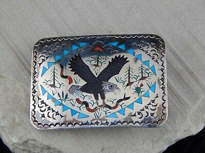 Zuni Sterling Silver Bolo Tie & Sterling Silver Buckle - Samuel Guardian - High Lonesome Trading