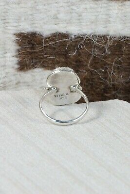 Zuni Turquoise and Sterling Silver Ring - Gayle Calavaza - Size 7 - High Lonesome Trading
