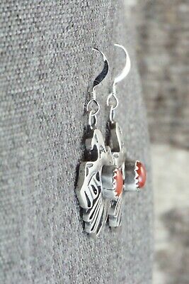 Coral & Sterling Silver Earrings - Lee Shorty