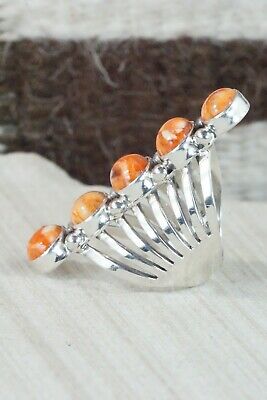 Spiny Oyster & Sterling Silver Ring - Thomas Yazzie - Size 8.5