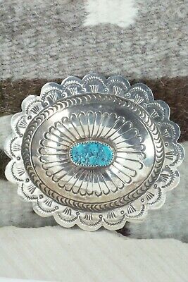 Turquoise & Sterling Silver Belt Buckle - Carson Blackgoat
