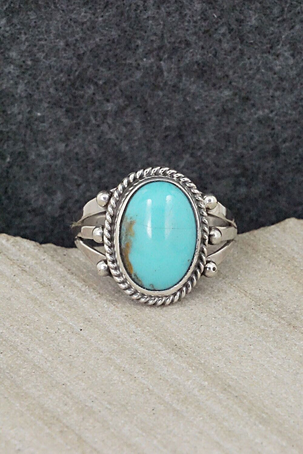 Turquoise & Sterling Silver Ring - Alice Rose Saunders - Size 8