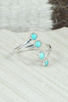 Turquoise & Sterling Silver Ring - Etta Belin - Size 5.75