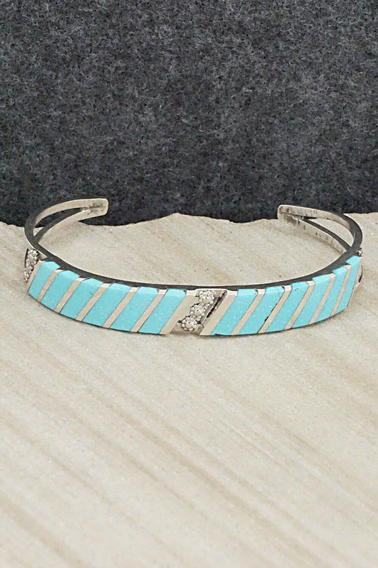 Turquoise & Sterling Silver Bracelet - Fabian Sheyka