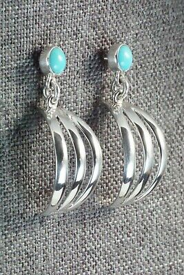 Turquoise & Sterling Silver Earrings - James Bahe - High Lonesome Trading