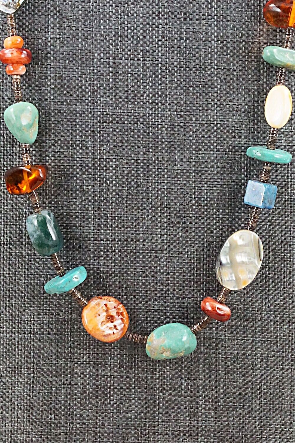 Multi Stone and Sterling Silver Necklace - Helen Tsosie