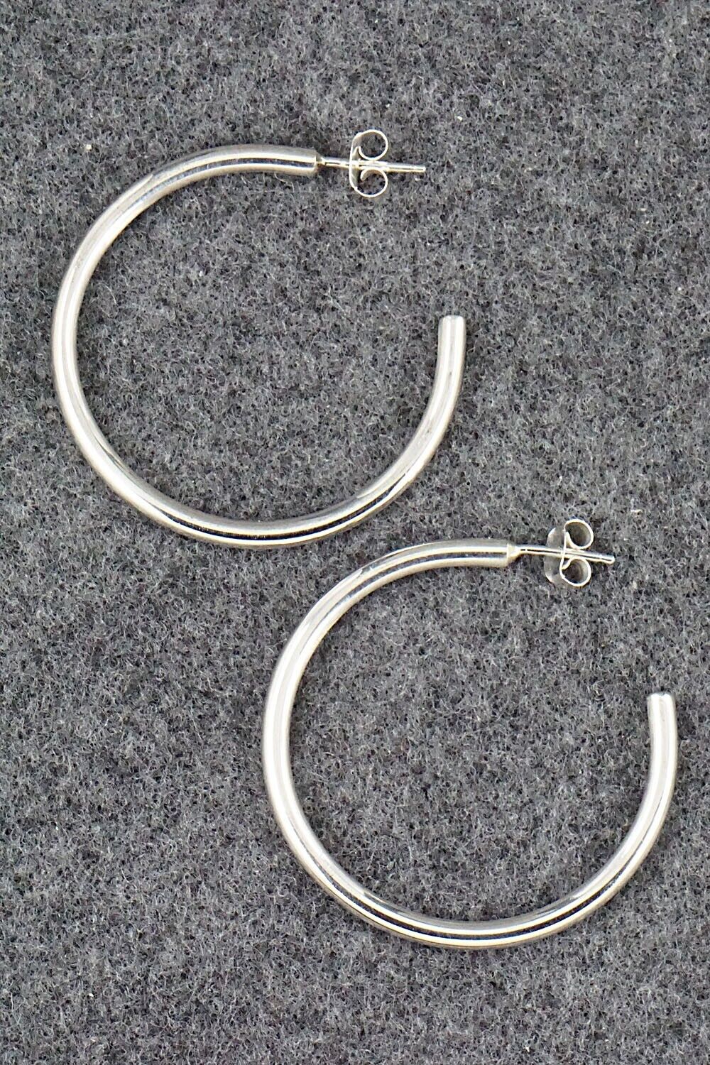 Sterling Silver Hoop Earrings - Elaine Tahe