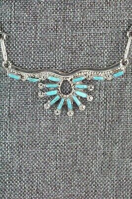 Turquoise and Sterling Silver Necklace and Earrings Set - Veronica Yawakia
