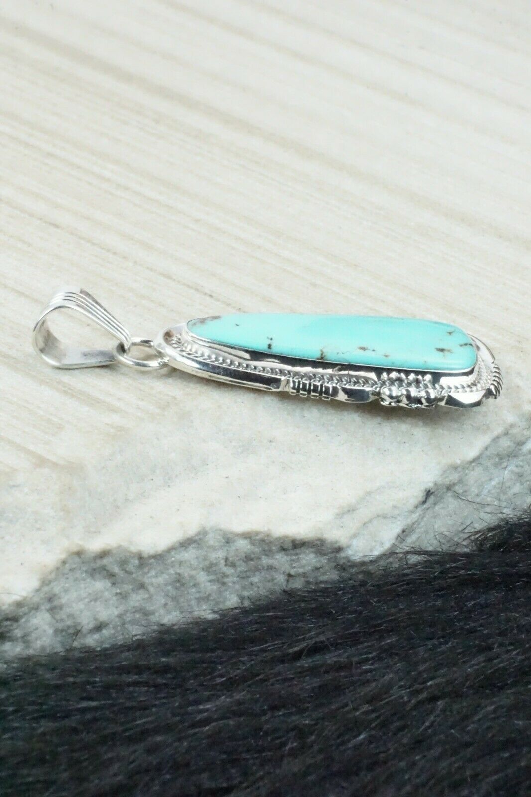 Turquoise and Sterling Silver Pendant - Daniel Benally