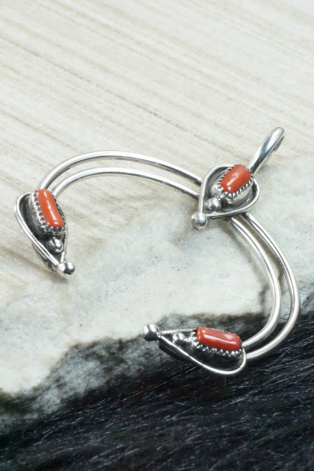 Coral & Sterling Silver Pendant - Priscilla Reeder