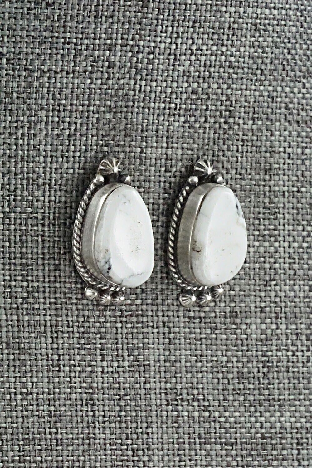 White Buffalo & Sterling Silver Earrings - Sheena Jack