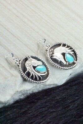 Turquoise & Sterling Silver Earrings - Genevieve Frank