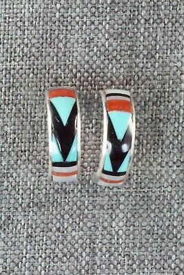 Multi Stone Inlay & Sterling Silver Earrings - Delberta Boone