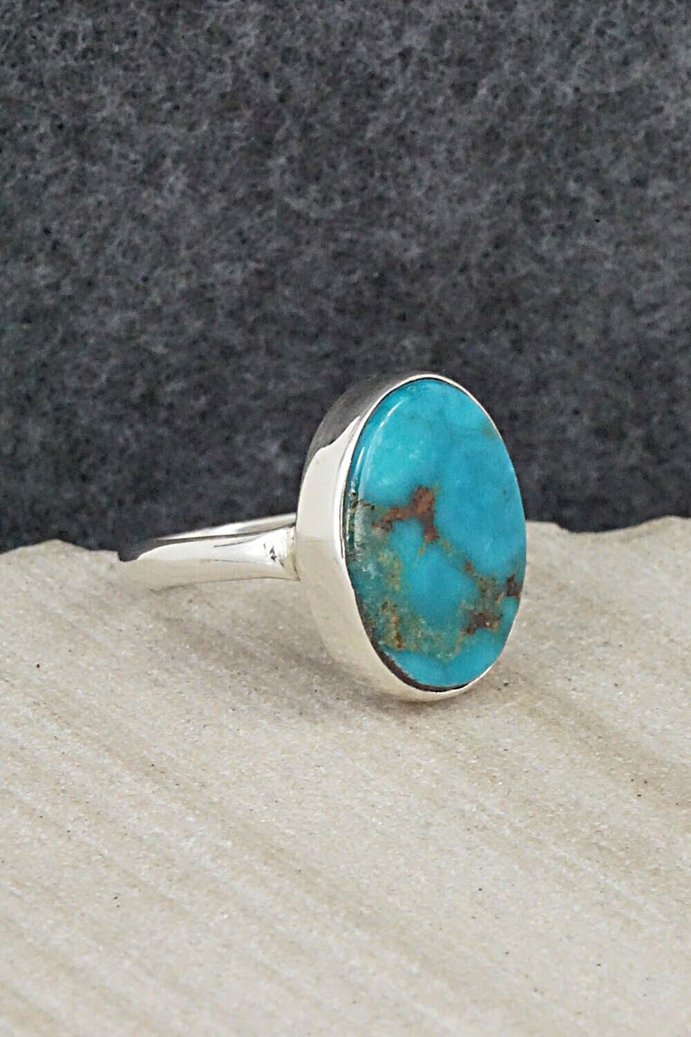 Turquoise & Sterling Silver Ring - Carlos Tsipa - Size 7.25
