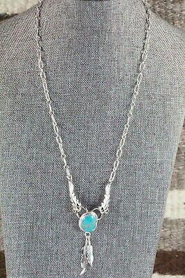 Turquoise & Sterling Silver Necklace - Lee Shorty