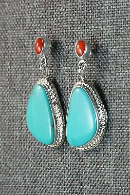 Turquoise & Sterling Silver Earrings - Annie Spencer - Navajo