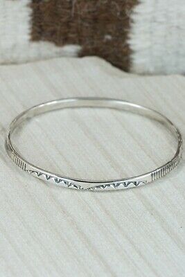 Navajo Sterling Silver Bangle Cuff - Elaine Tahe