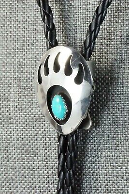 Turquoise & Sterling Silver Bolo Tie - Virginia Long