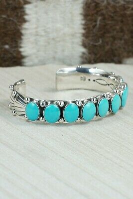 Navajo Turquoise & Sterling Silver Bracelet - Tom Lewis