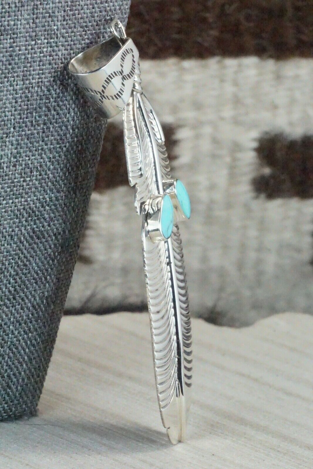 Turquoise & Sterling Silver Pendant - Greg Yazzie - High Lonesome Trading