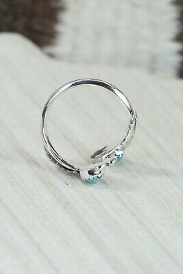 Navajo Turquoise and Sterling Silver Ring - Etta Belin - Size 10