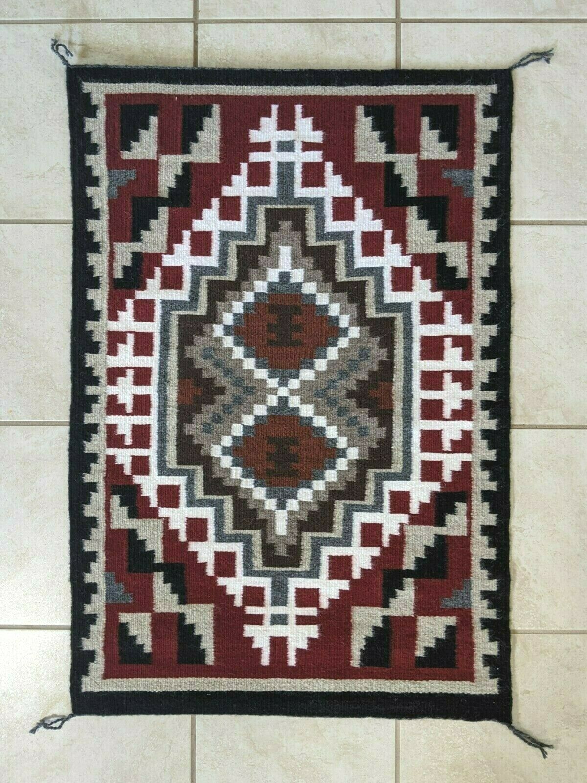 Navajo Handwoven Rug - 3ft x 2ft - Carmen Shone