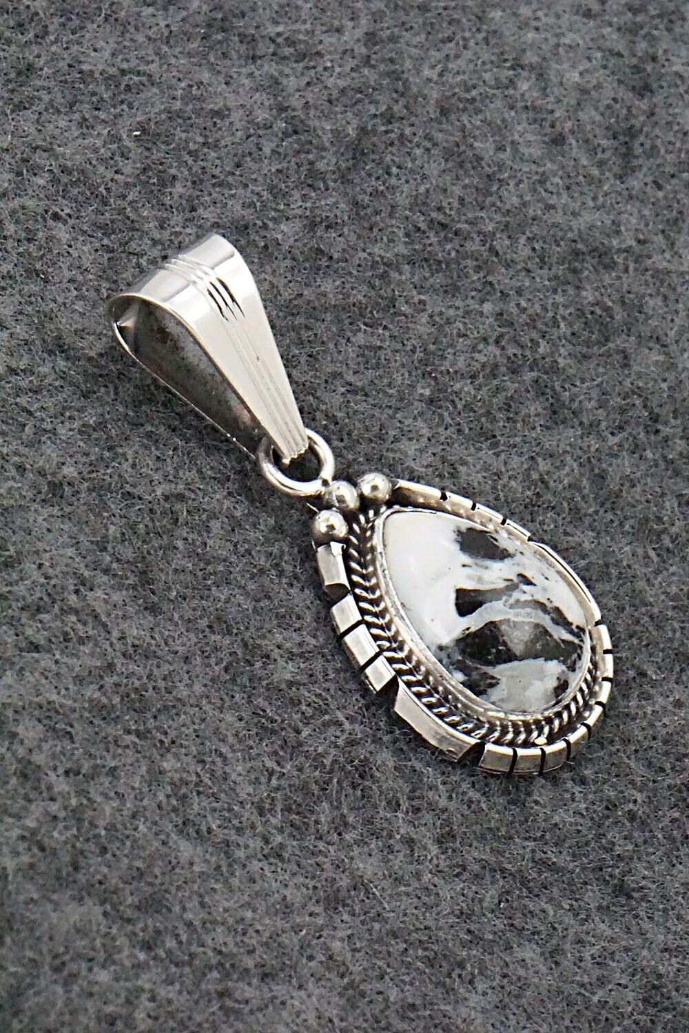 White Buffalo & Sterling Silver Pendant - Samuel Yellowhair