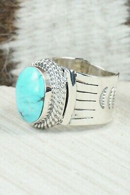 Turquoise and Sterling Silver Ring - Bucky Belin - Size 11.75