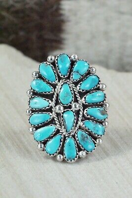 Turquoise & Sterling Silver Ring - Justina Wilson - Size 7.25