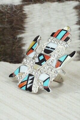 Turquoise, Spiny Oyster & Sterling Silver Ring - Marisa Selecion - Size 6.5