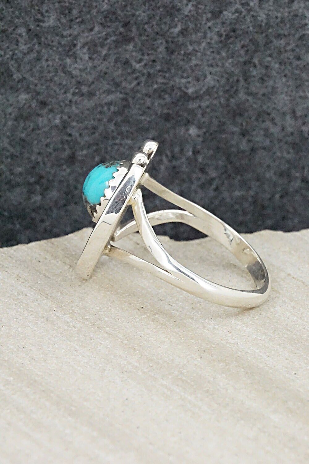 Turquoise & Sterling Silver Ring - Alice Rose Saunders - Size 7.5
