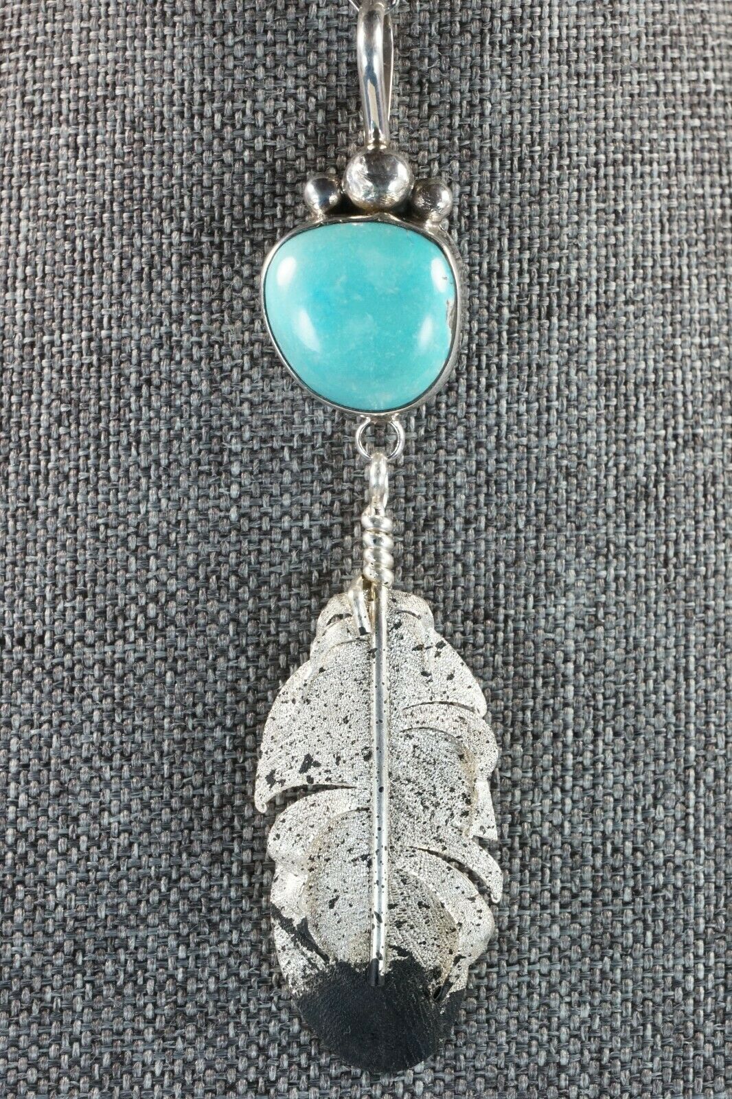 Navajo Turquoise & Sterling Silver Pendant - Ernest Rangel