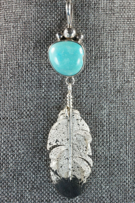 Navajo Turquoise & Sterling Silver Pendant - Ernest Rangel