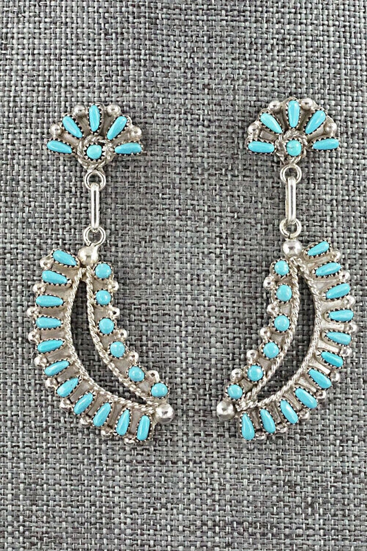 Turquoise & Sterling Silver Earrings - Vergie Lonjose