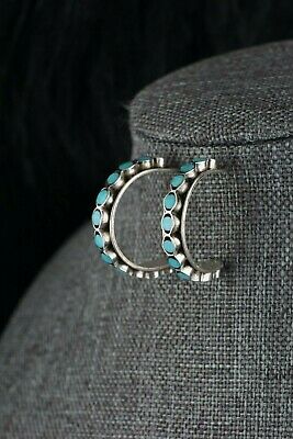 Zuni Turquoise & Sterling Silver Earrings - Vincent Abeita - High Lonesome Trading