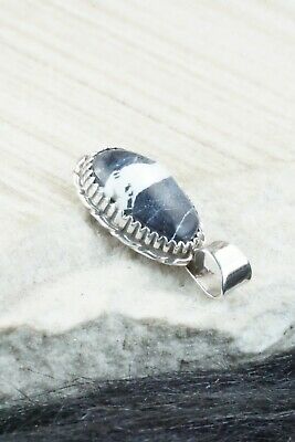 White Buffalo & Sterling Silver Pendant - Alvin Joe
