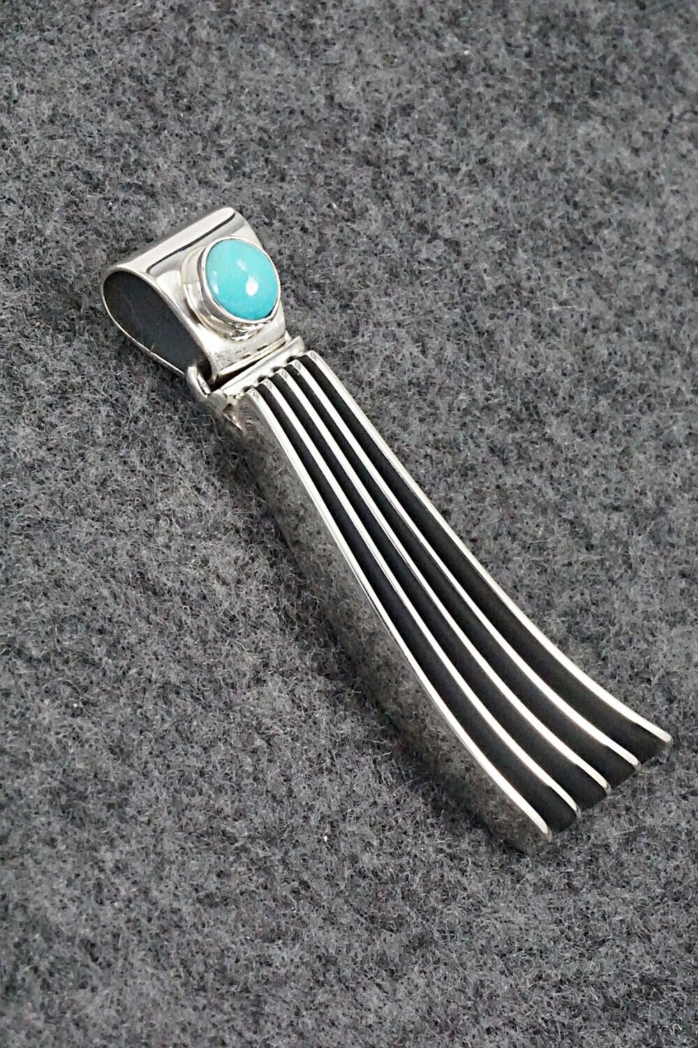 Turquoise and Sterling Silver Pendant - James Bahe